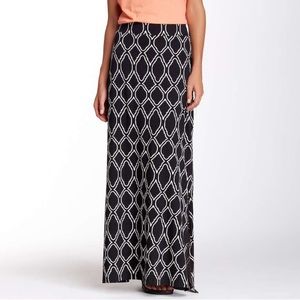 Black pattern cotton maxi skirt - Large